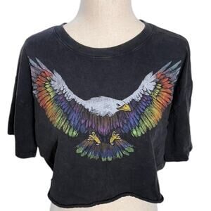 Hollister vintage crop black multicolor